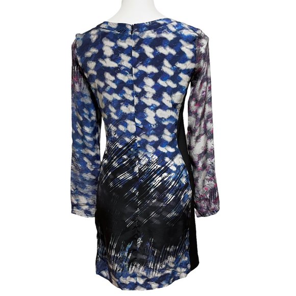 Waverly Size 4 Grey Abstract Tie Dye Watercolor Patterned Long Sleeve Si… - Picture 4 of 6